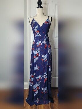 Fame and Partners Blue The Anemone Wrap Dress